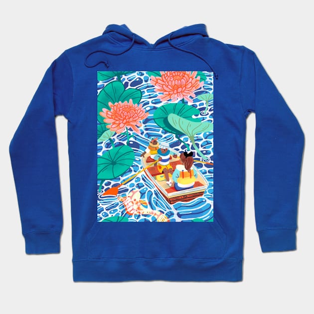 Boating through the water lilies Hoodie by frankielong@hotmail.co.uk